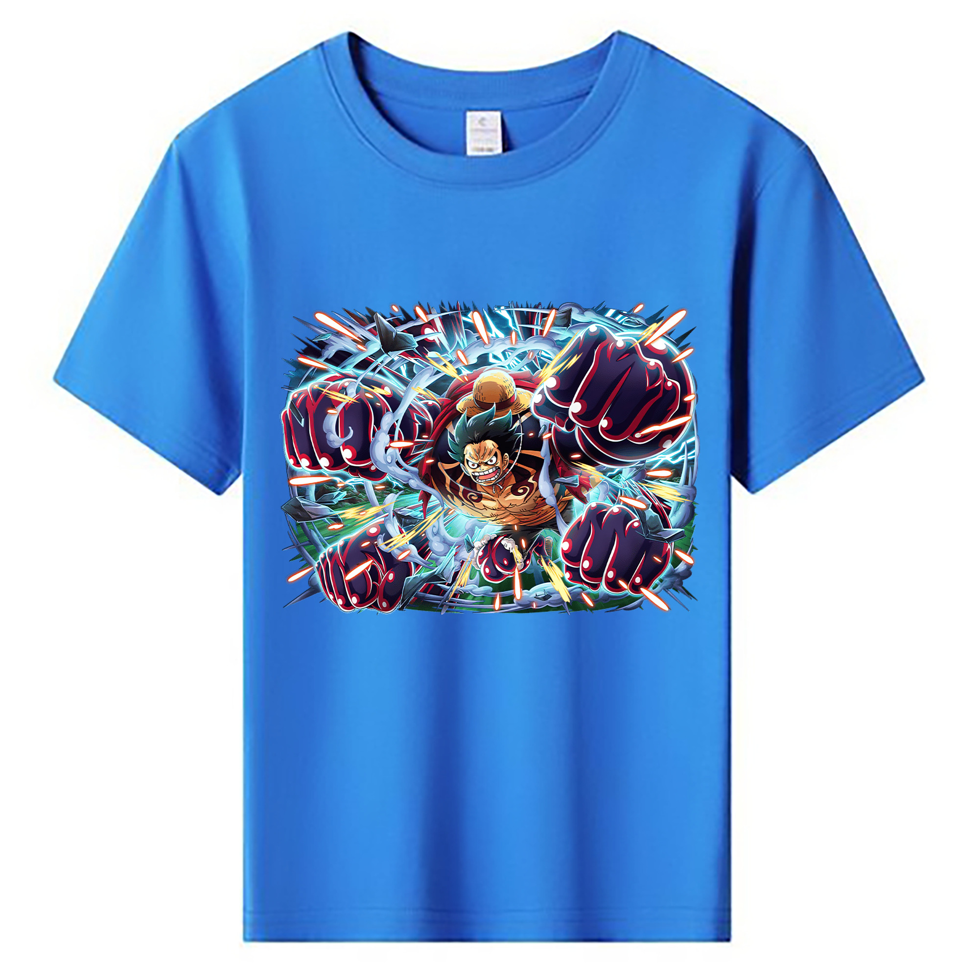 ワンピース モンキー・D・ルフィ ONE PIECE Monkey D. Luffy 綿100％キッズTシャツ（フロントプリント）